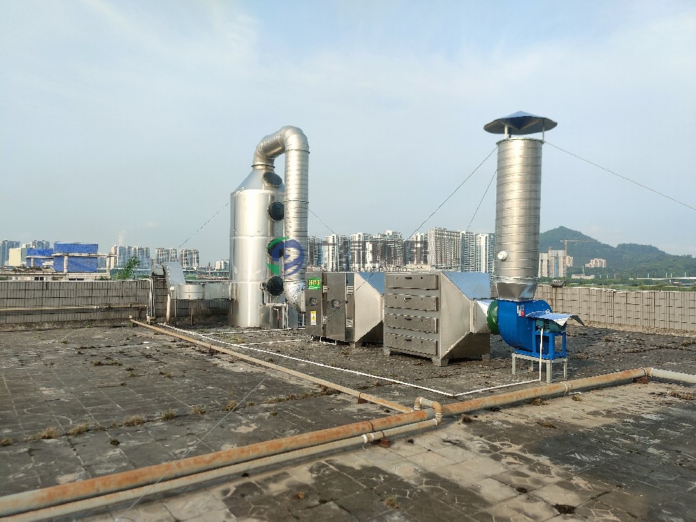 广州实验室项目（实验室燃烧废气-水喷淋+UV光解+活性炭20000风量）